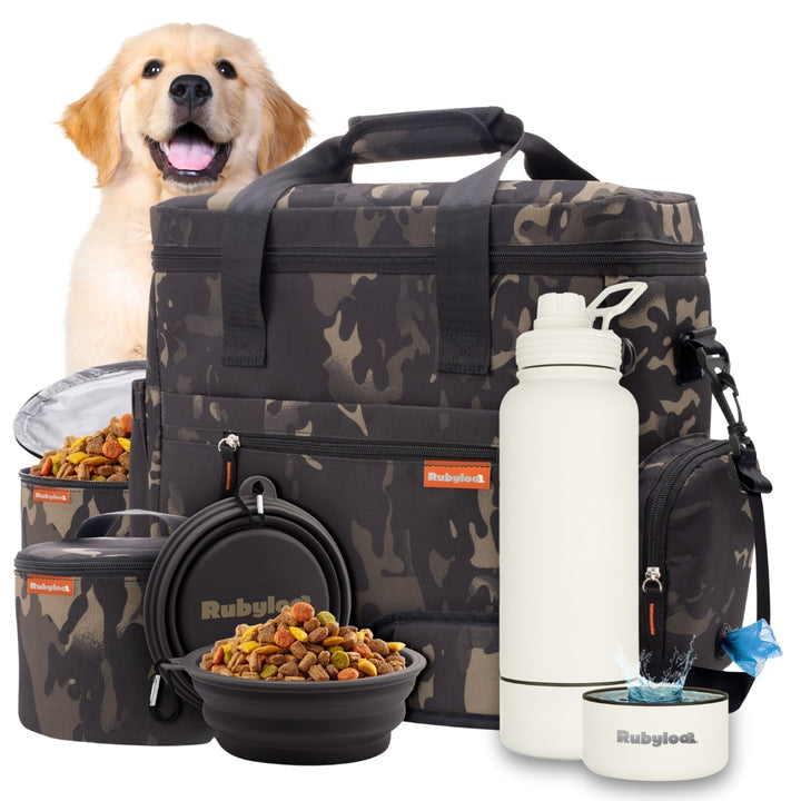 Original Doggy Bag™ & Water Bottle with Attached Dog Bowl
