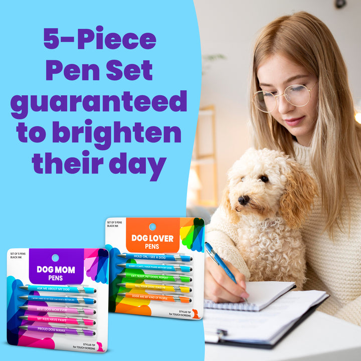 Dog-Themed Stylus Pen Set (5-Piece)