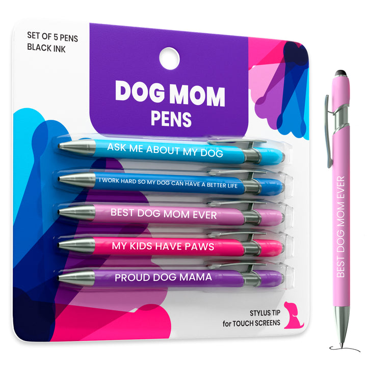 Dog-Themed Stylus Pen Set (5-Piece)