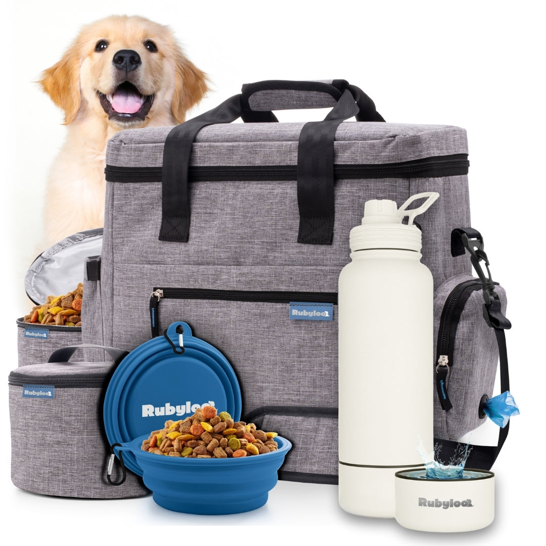 Original Doggy Bag™ & Water Bottle with Attached Dog Bowl